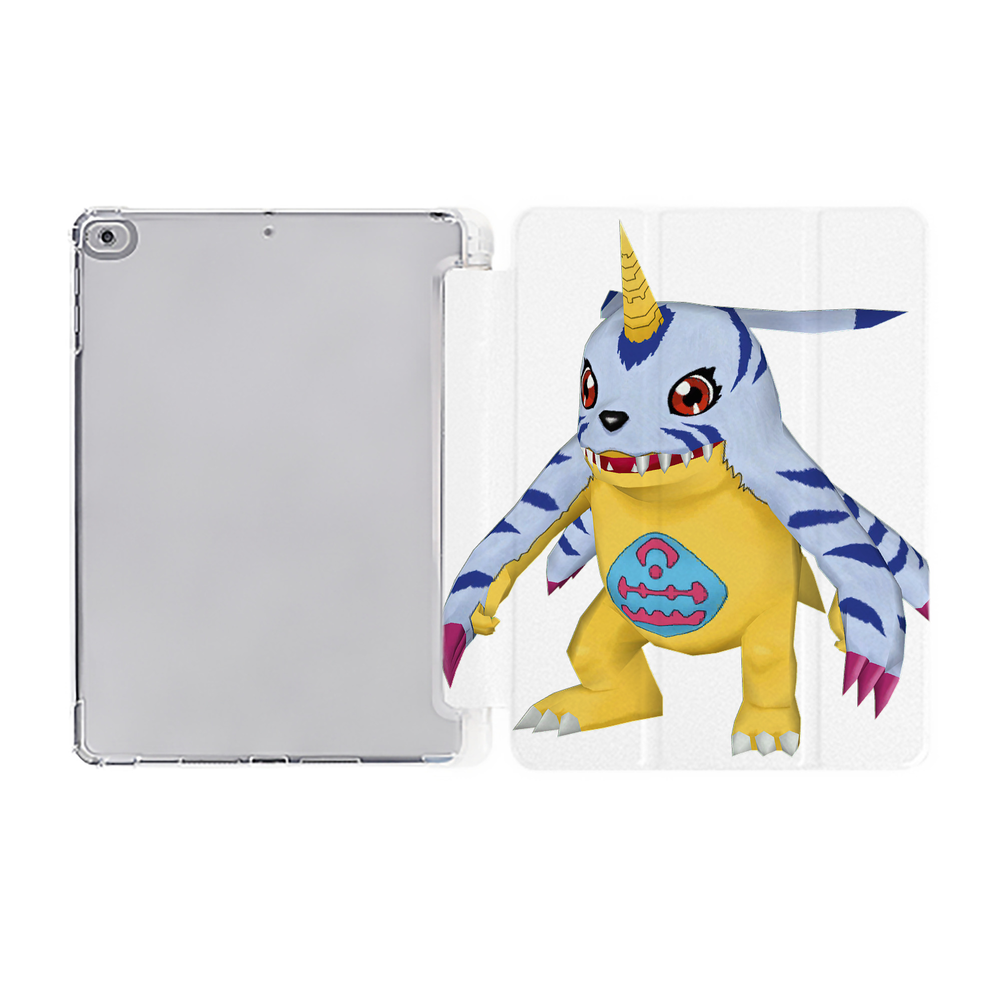 （画像用） Digimon デジタルモンスター/デジモン IPad ケース ペン収納付き 三つ折りスタンド PUレザー×シリコン 対応機種9.5/10.5/10.9インチ